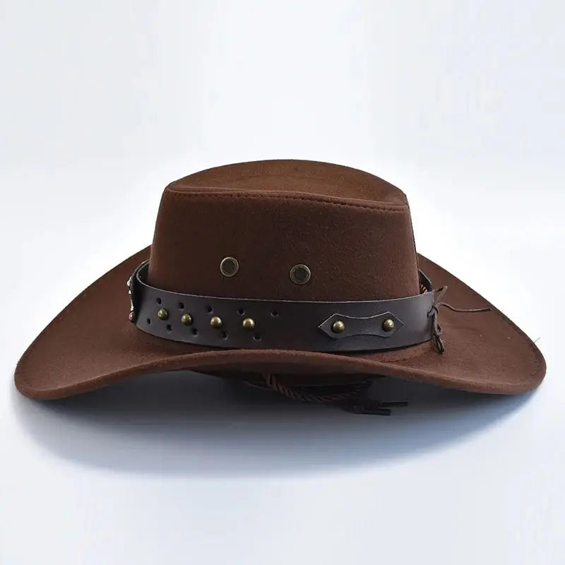 2025  Western Cowboy Hat for Men Women Classic Fedora Hat with Buckle Belt