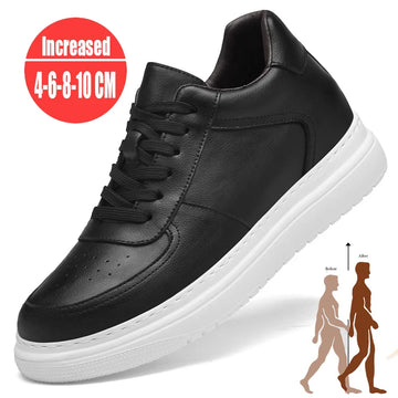 Fashion Casual Lift Sneakers Men Elevator Shoes Height Increase Inner Heightening  4-6-8-10cm Men Fashion Sports Plus Size 37-44