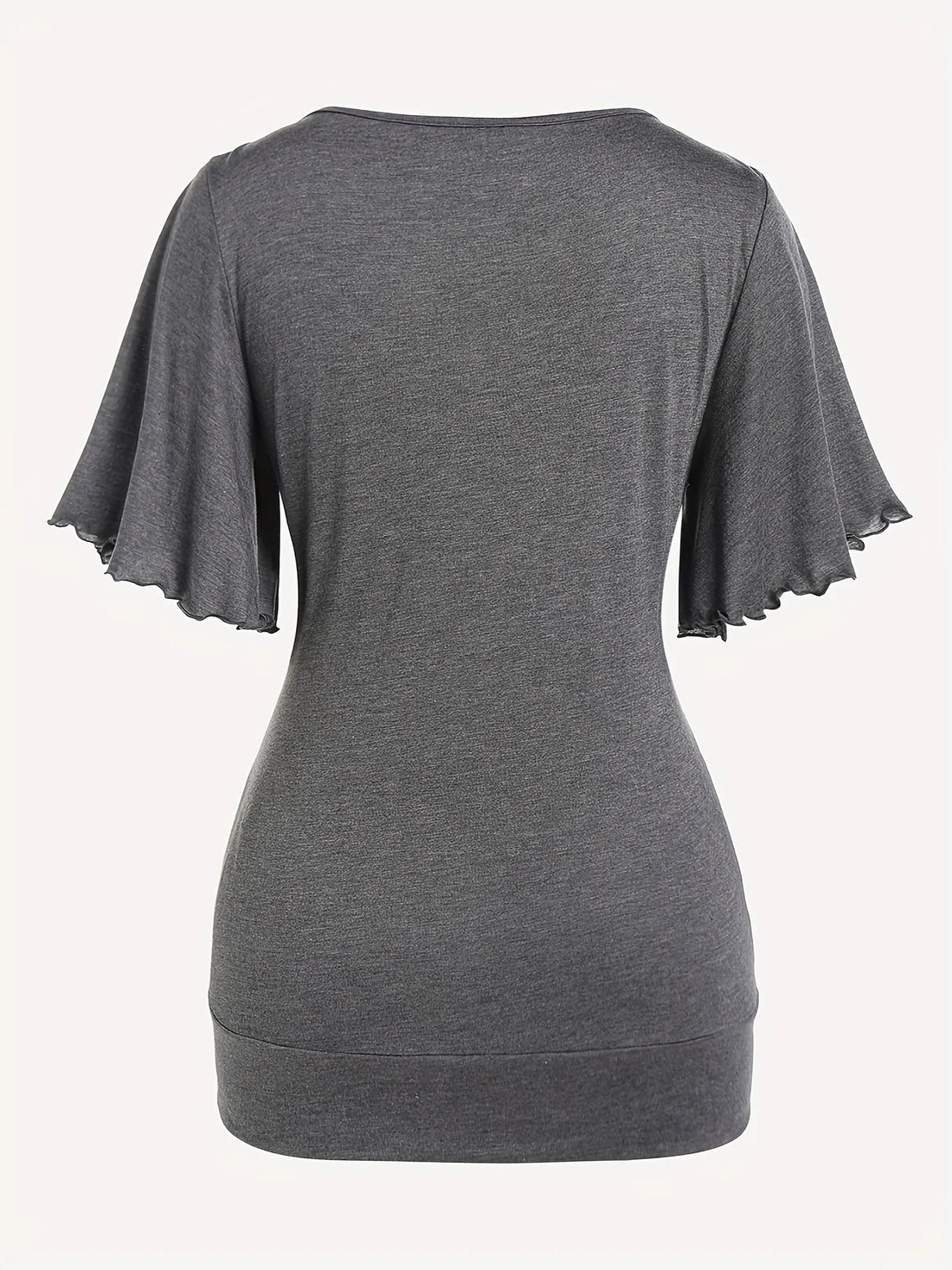 European and American new hit fashion women's pleated chain embellished V-neck plus-size T-shirt top