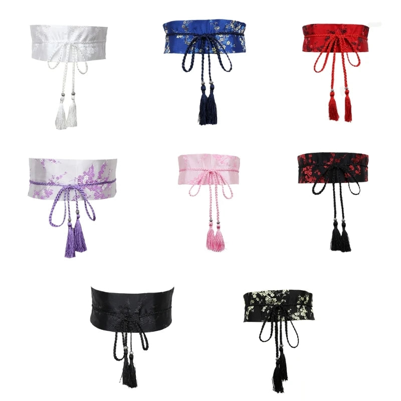 Vintage Hanfu Waistband for Women Elegant Chinese Style Belt with Tassels Accessory for Hanfu Clothing Han Dynasty