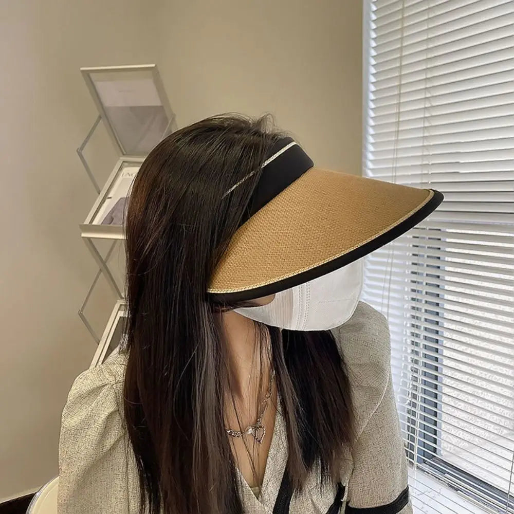 Summer Empty Top Sun Hat Anti UV Beach SunhatLarge Wide Brim Outdoor Visor Cap