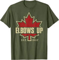 Elbows Up Canada True North Strong Free Proud Canadian T-Shirt Humor Funny Canada Flag Graphic Top Streetwear Clothes Saying Tee - OneLoveCanada