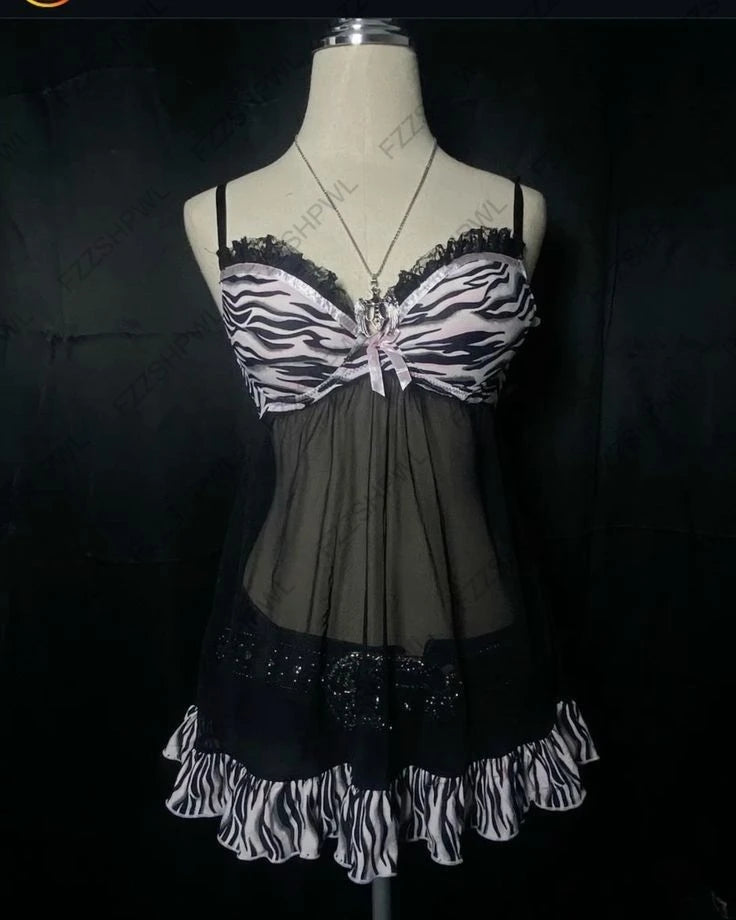Slim Y2K Dress Women Clothes Fashion Hip Hop Frock Sexy Punk Grunge Goth Streetwear