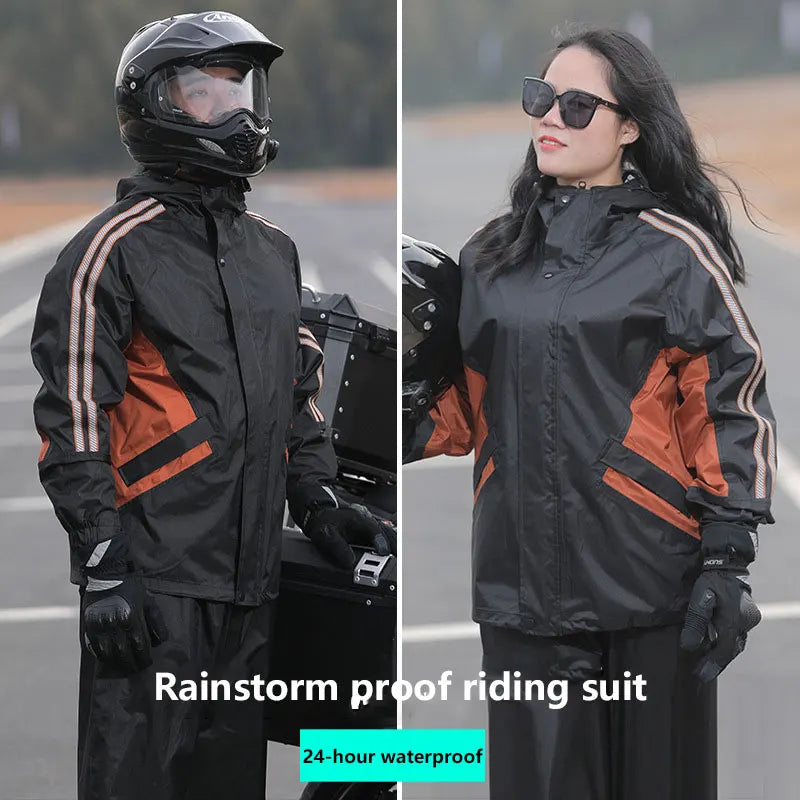 Motorcycle Raincoat Men Women Waterproof Motorcycle Rider Raincoat Suit Moto Raincoat Rain Coat Jacket Pants Biker Rain Set