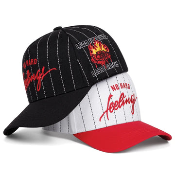 No hard feelings Men's and women's striped baseball caps Outdoor sports hats