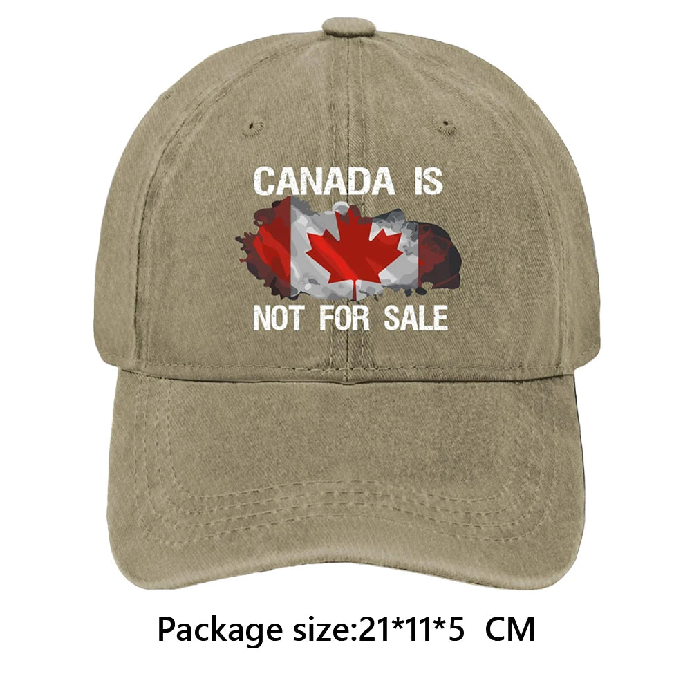Canada Is Not for Sale Hat Retro Letter Embroidery Breathable Baseball Cap Outdoor Sports Trucker Hat for Hiking Fishing Sun Hat - OneLoveCanada
