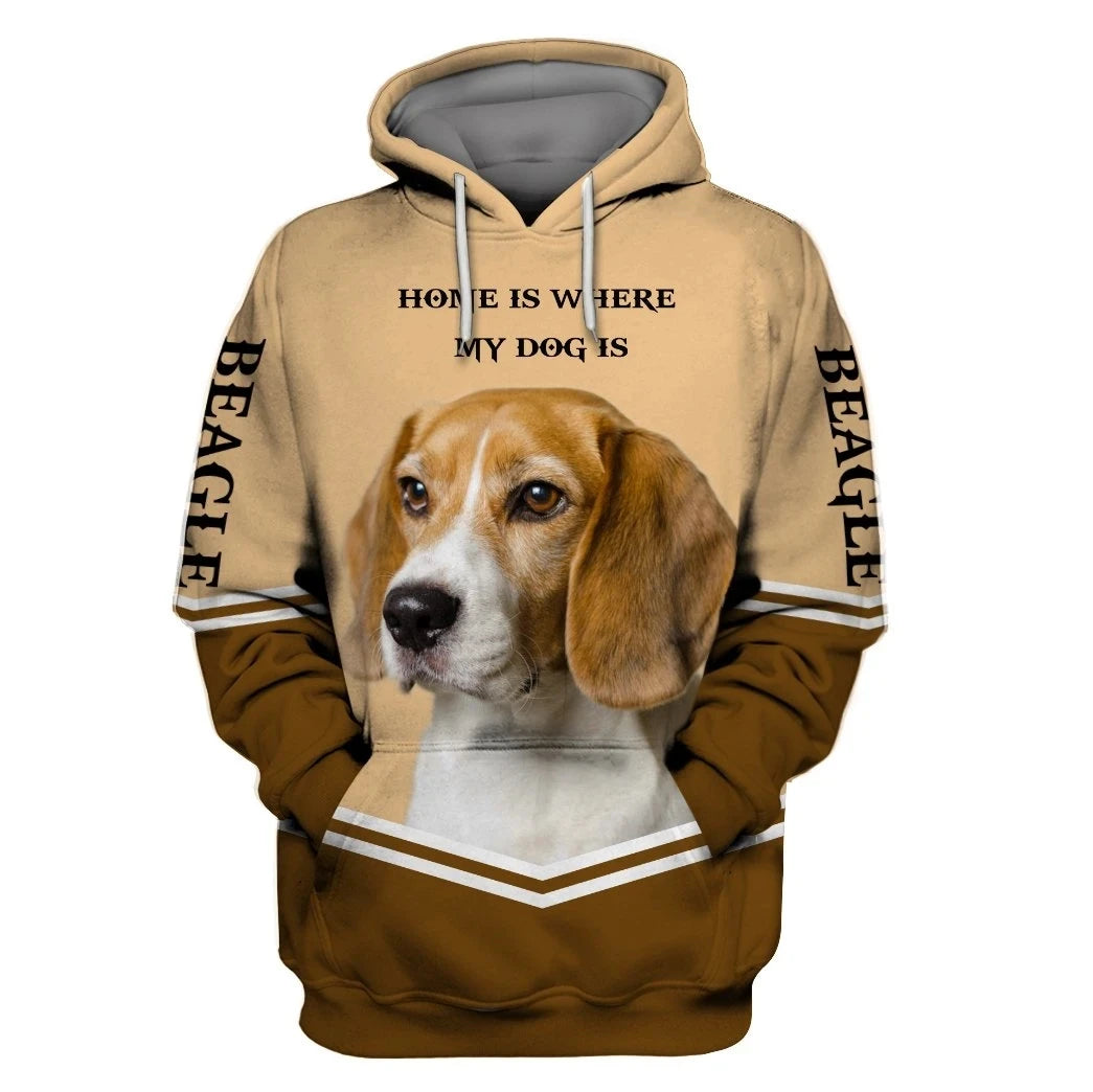 Home Is Where My Dog Is Beagle hoodies 3D Printed Zipper Hoodies/Sweatshirts women for men Halloween cosplay costumes
