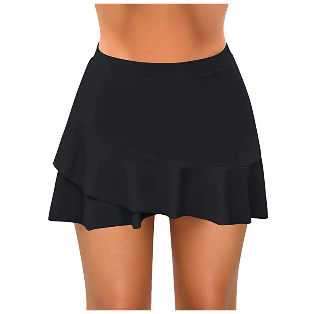 2024 New Women Swimwear Skirted Bikini Bottom Swimsuit Summer Solid Color High Waist Swimwear Women Short Skirt Swim Skirts