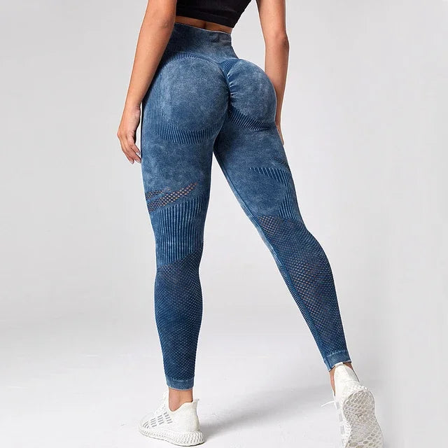 2023 Women Leggings Washing Yoga pants Bubble Butt Push Up Fitness Legging High Waist Scrunch Tight Mujer Gym Seamless Legging - OneLoveCanada