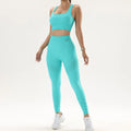 Ladies yoga suit new high-waisted tight pants with tight hips and shock-proof quick-dry breathable bra - OneLoveCanada