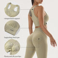 Ladies yoga suit new high-waisted tight pants with tight hips and shock-proof quick-dry breathable bra - OneLoveCanada