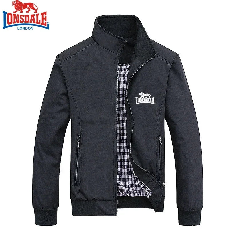 High Quality Embroidered LONSDALE Spring /Autumn Casual  Fashion Slim Fit Bomb Jacket Baseball Collar Men's Jacket M-6XL