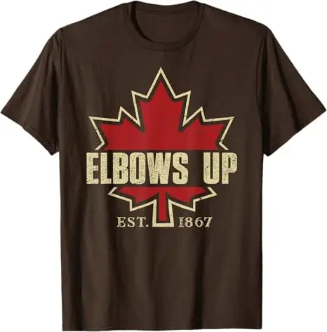 Elbows Up Canada True North Strong Free Proud Canadian T-Shirt Humor Funny Canada Flag Graphic Top Streetwear Clothes Saying Tee - OneLoveCanada