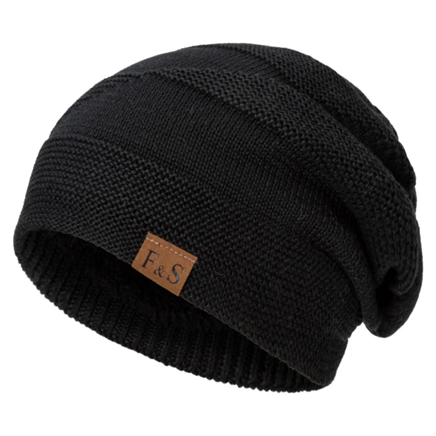 Unisex Winter Hats Outdoor Add Fur Lined Knitted Hats Fashion Warm Sports Beanie Cap
