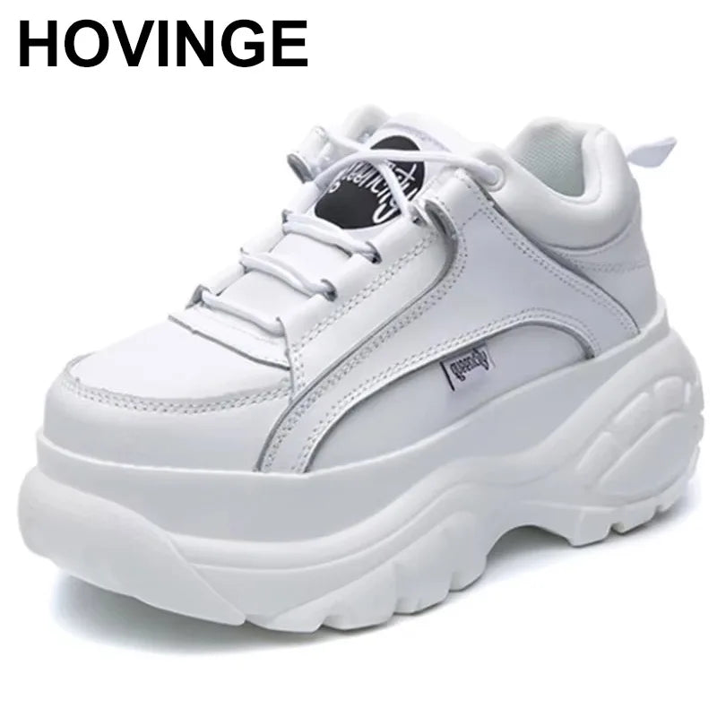 2025  Designer Women Platform Casual Buffalo Sneakers Low-top Light 6cm Sole Breathable Shoes Outdoor White Tennis Lace-up
