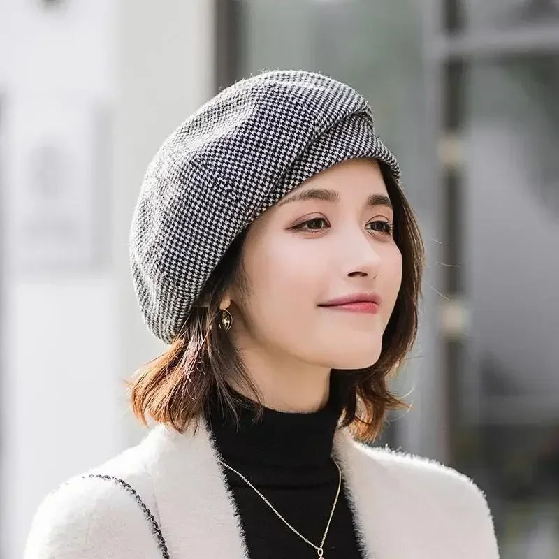 Women Warm Fashion Beret Cotton Wool Hats Winter Women's Beret Cap Head Decoration Accessories for Women
