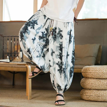 2024 Spring Men Wide-leg Pants Male Retro Harem Pants Mens Hiphop Street Beat Harajuku Style Casual Pants Women Jogging Trousers
