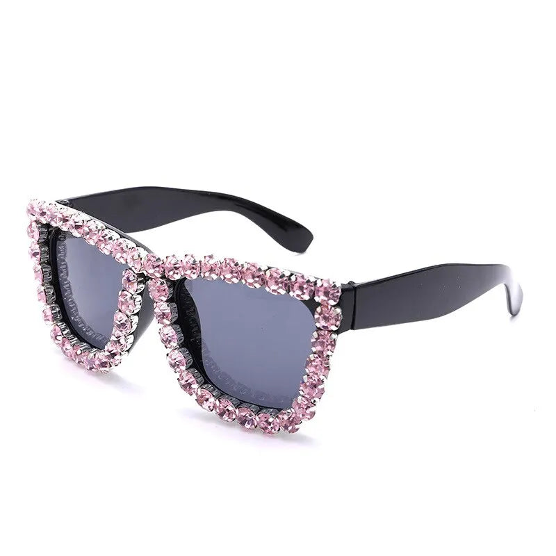 Oversized Rhinestone Frame Square Sunglasses Ladies Diamond Glasses Brand Designer Fashion Sun Glasses UV400 Shades for Women