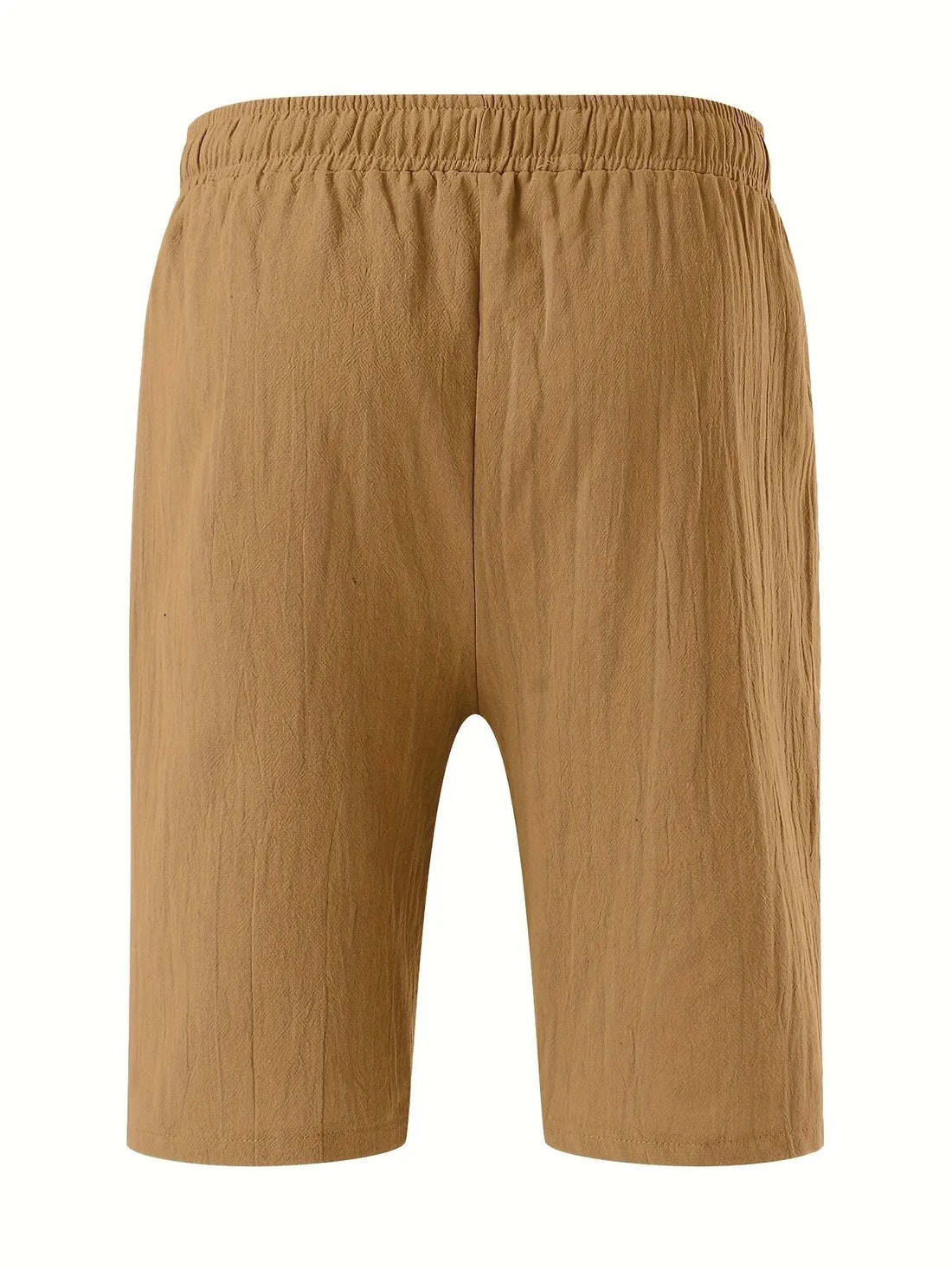 Summer MEN'S Cotton and Linen Shorts Drawstring Elastic Waist Straight Leg Solid Color Breathable Daily Beach Five Casual Pants