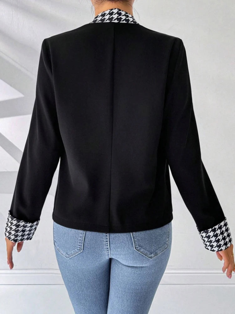 Ladies Elegant Cardigan Style Suit in Casual Style Suitable for Spring and Summer Is Fashionable Office Commuting Outerwear