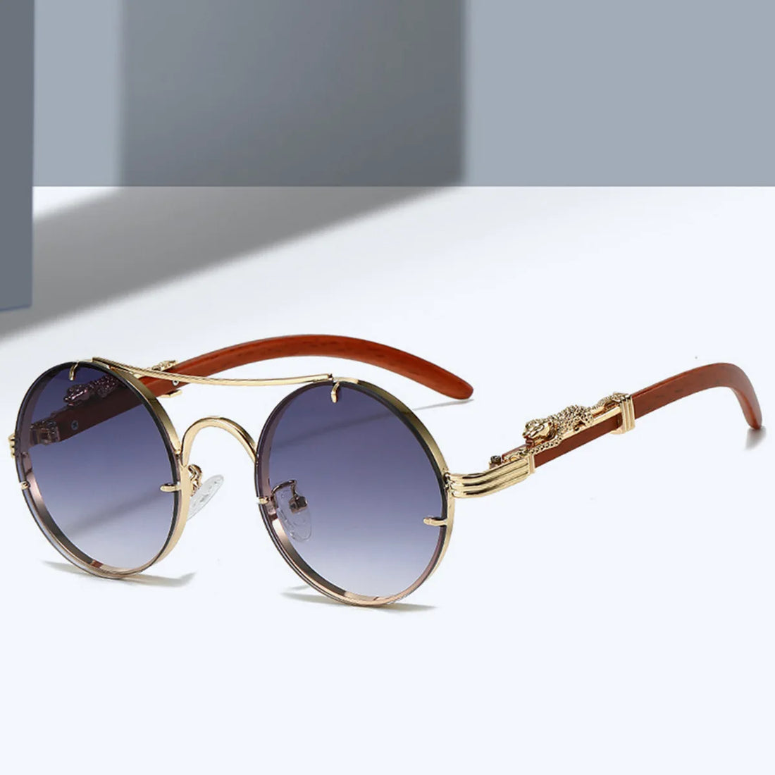 Vintage Round Sunglasses Men Fashion Double Bridge Multicolor Shades Women Retro Trendy Brand Luxury Design Sun Glasses