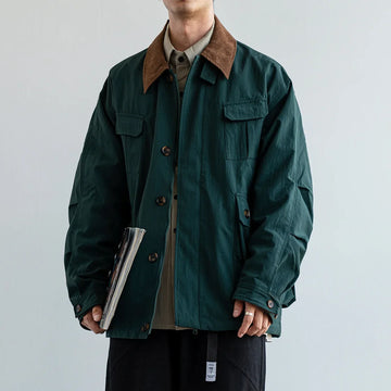Trendy American Style Couple Lapel Color Blocking Casual Jacket For Men Women Loose Fit Versatile Workwear Spring New Model