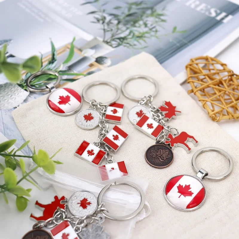 1/3/12PCS Canadian National Flag Keychains, Canada Souvenirs, Decorative Hanging Key Chain Flag Key Ring For Friends Family - OneLoveCanada