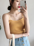 2025 Casual Women Halter Crop Tops Summer Sleeveless Camis Backless Strap Tank Top Slim Solid Short Female Tube Cropped Vest - OneLoveCanada