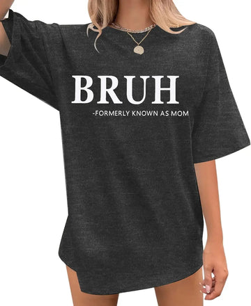 Oversized Tshirts for Women Mama Shirt - Overstimulated Moms Club Shirt Funny Graphic Shirts Casual Short Sleeve Tees