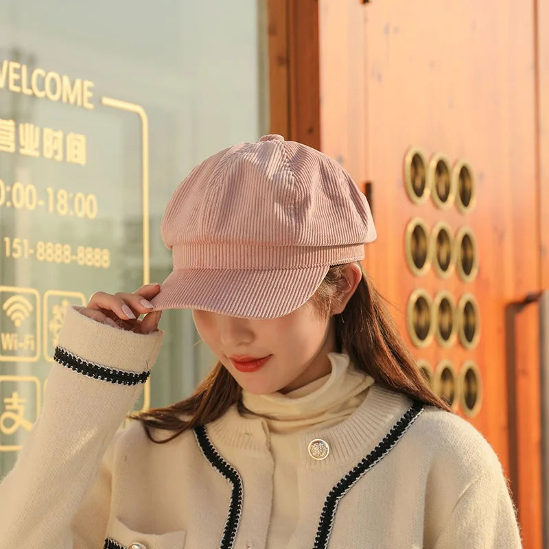 Hats for women retro Korean version of the British octagonal hat four seasons literary leisure beret cap S61 - OneLoveCanada