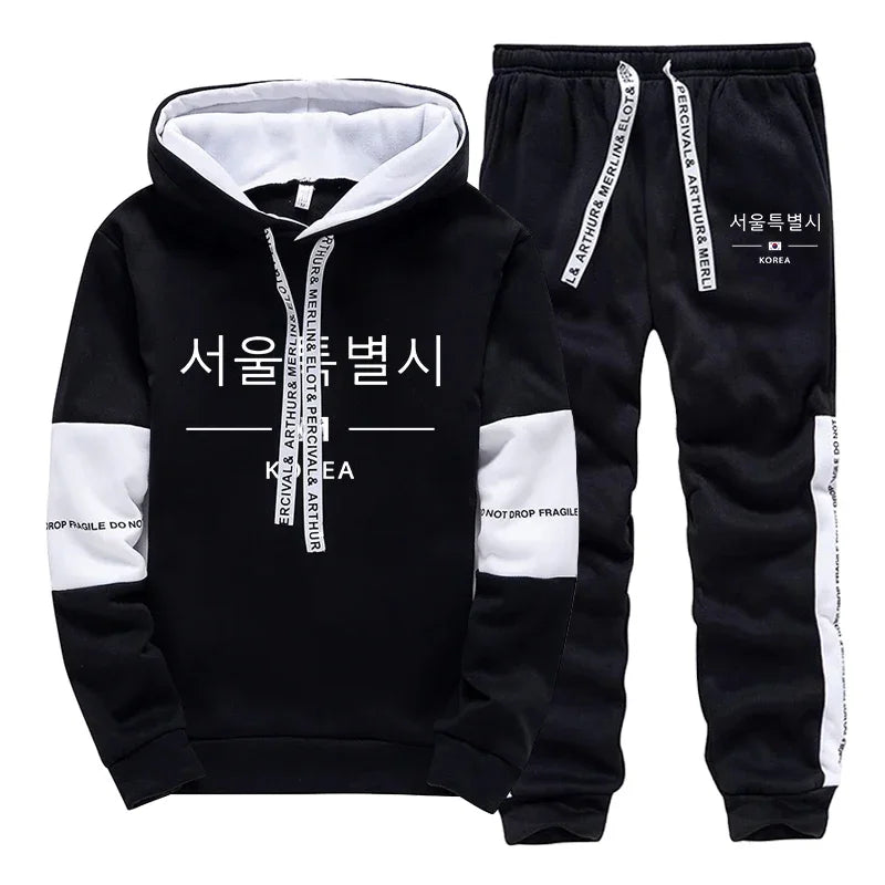 Daily Men's Tracksuit Hooded Long Sleeves Casual Single Piece Sports Sweatshirts And Sweatpants Hot Sale Comfort Outdoor Jogging