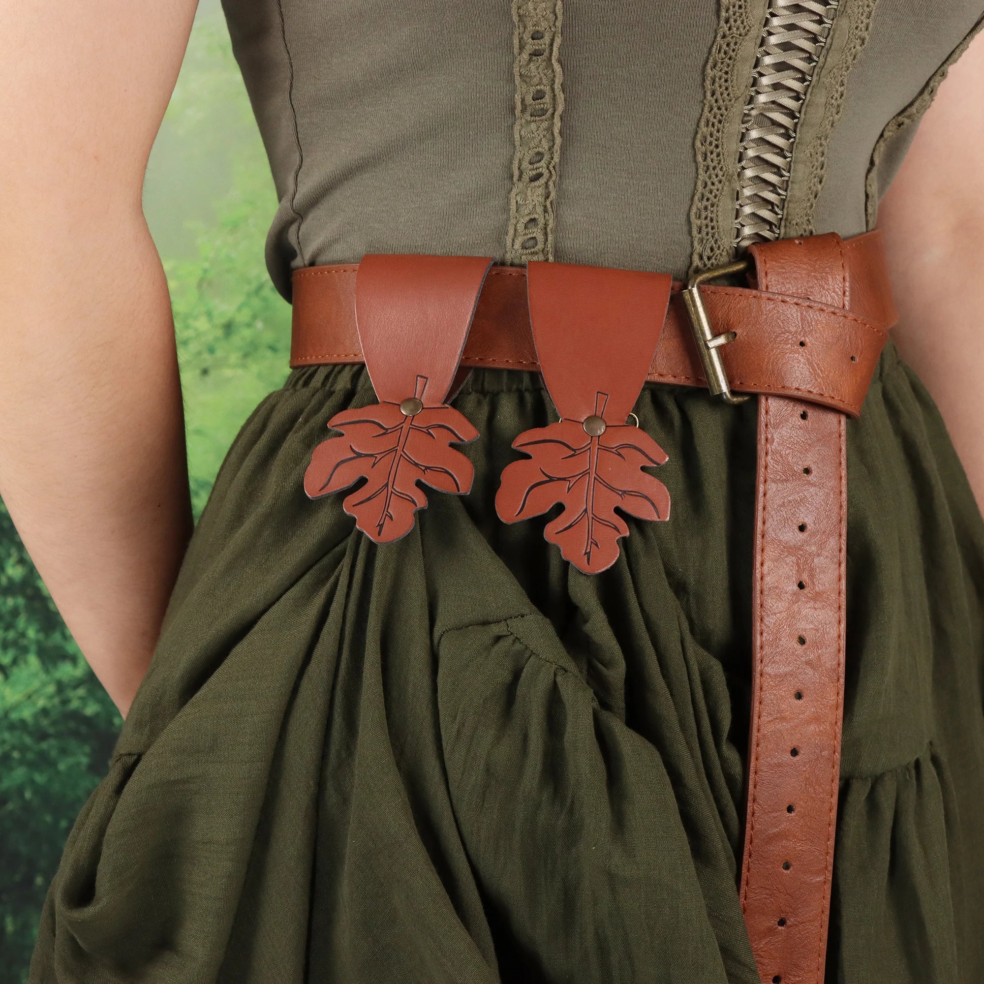 Elf style PU Leather Accessories Belt Renaissance Fair LARP And Role Play Belt Skirt Mountain Climbing Medieval Accessories