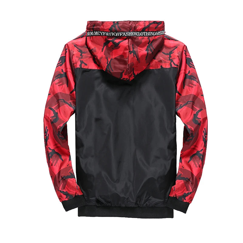2024 Camouflage Jackets Man Casual Sports Coat New Lightweight Hooded Colour-blocked Jacket Outdoor Trvel Climbing Outwear Male