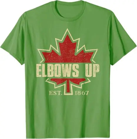 Elbows Up Canada True North Strong Free Proud Canadian T-Shirt Humor Funny Canada Flag Graphic Top Streetwear Clothes Saying Tee - OneLoveCanada