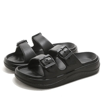 Double Band Slippers For Women's Man Summer EVA Cloud Sandals Woman Thick Platform Slides 2025 Men's Beach Non Slip Flip Flops