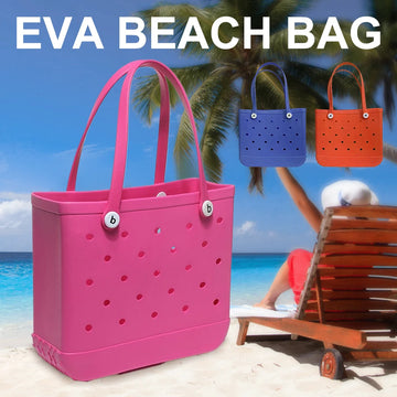 Large Boggs Beach Bag Summer EVA Beach Basket Women Picnic Tote Bag Holes Waterproof Handbag Pouch Shopping Shoulder Bag