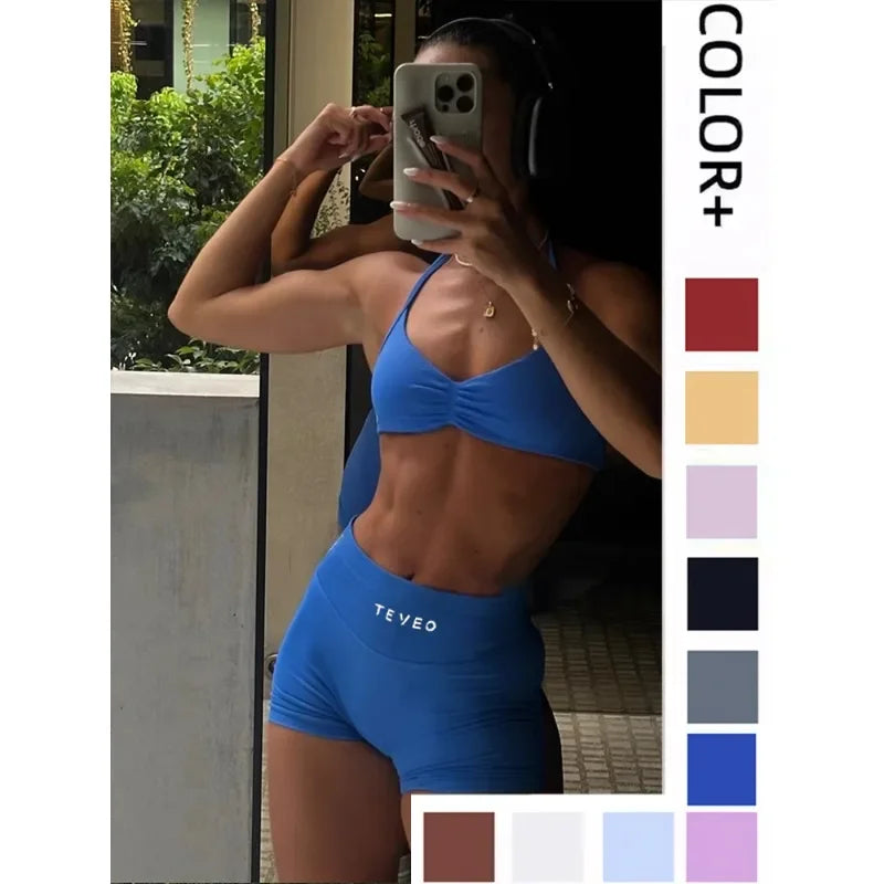 TEYEO Fashion Summer Women's Yoga Shorts Sports Running Breathable Comfortable High Waist Seamless Quick Drying Yoga Shorts - OneLoveCanada