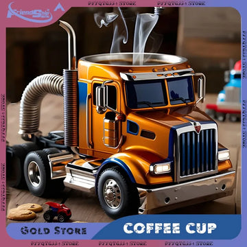 Coffee Cup Semi-Trailer Truck Mug Desktop Home Kitchen Big Trucks Coffee Mugs Ornament Collection Handmade Home Decoration Cups
