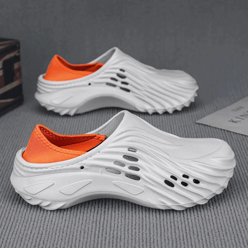 Summer Men Sandals Light EVA Men's Casual Shoes Hole Shoes Clogs Lovers Home Garden Outdoor Male Beach Flat Slippers Big Size