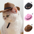 Pet Hat Dog Cat Western Cowboy Hat Halloween Pet Outdoor Caps  Funny Retro Photo Prop Dog Accessories Doll Decor Pet Products - OneLoveCanada