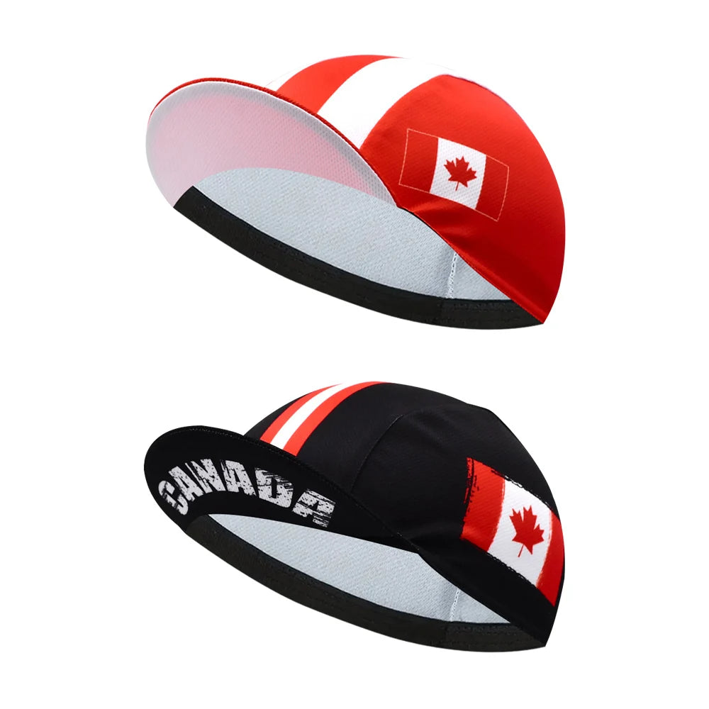 Classic Canada National Flag Pro Team Cycling Cap Riding Outdoor Sports MTB Bicycle Hat - OneLoveCanada