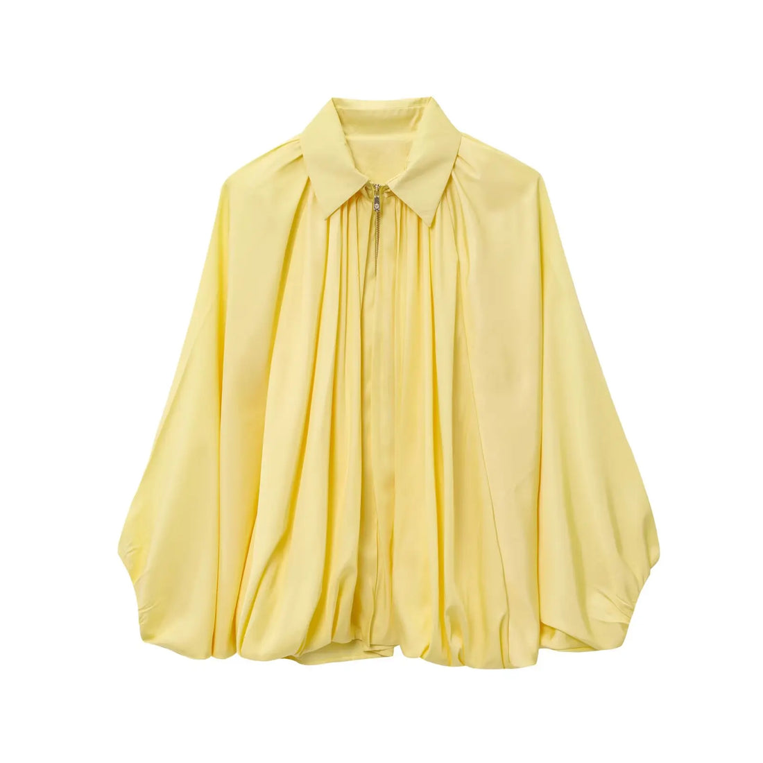 Women's satin lightweight baseball jacket spring casual pleated zipper jacket long sleeved women's jacketcasual women's jacket