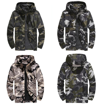 Camouflage Men Hooded Jacket Hip Hop Varsity Jacket Men High Street Windbreaker Coats Spring Autumn Thin Fashion Cargo Jackets