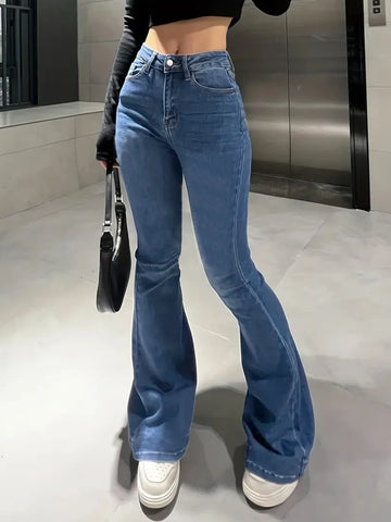 Women's jeans slim all-match trumpet pants Denim pants