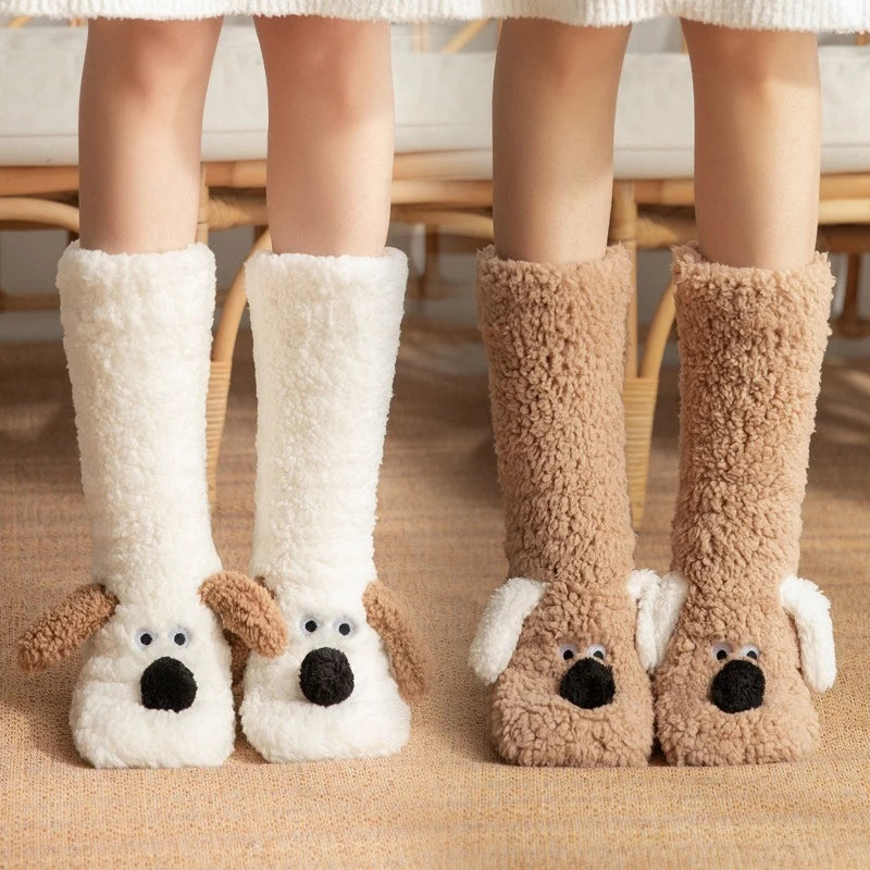 2024 New Floor Socks Women Autumn and Winter Velvet Coral Fleece Socks Sleep Home Slippers Snow Socks Christmas gift Carpet Sock