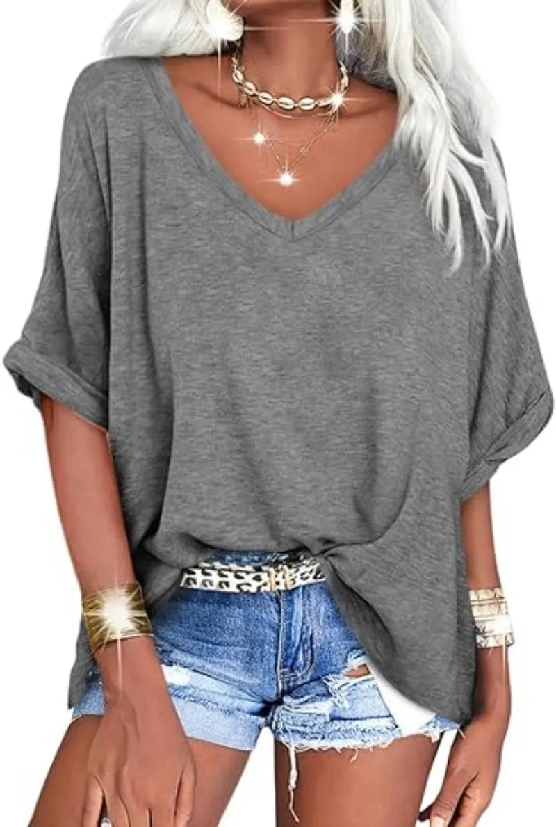 Women's Casual Tops SMS T-shirt 2025 Summer New Loose T Shirt Top For Women Topy Z Krótkim Rękawem Футболка Женская Хлопок - OneLoveCanada