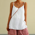 Women Casual T-shirts Loose Fit Women Vest V-neck Sleeveless Women's Summer Tank Tops Lady Solid Color Sling Blouse Top - OneLoveCanada