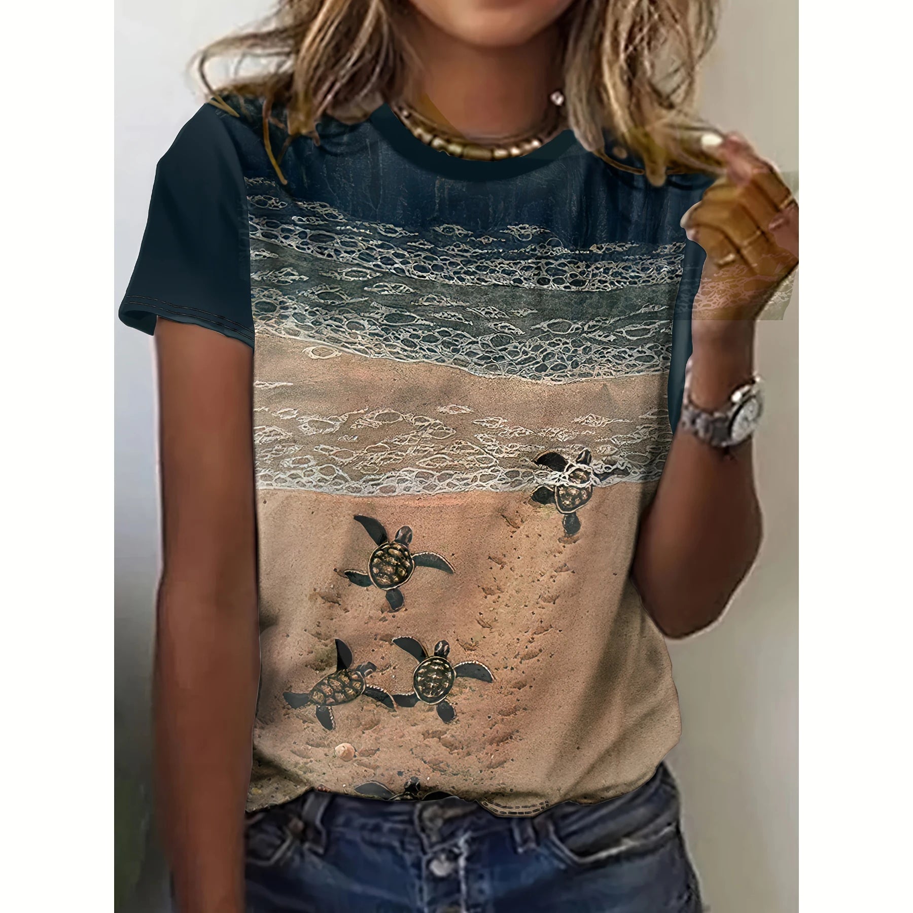 Summer Women's T Shirt Casual O Neck Short Sleeve Tees Animal Pattern Print Oversized Clothing Female Pullover Comfort Tops