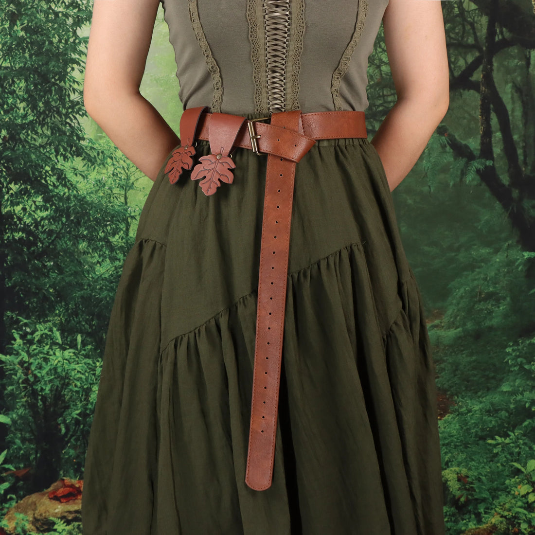 Elf style PU Leather Accessories Belt Renaissance Fair LARP And Role Play Belt Skirt Mountain Climbing Medieval Accessories