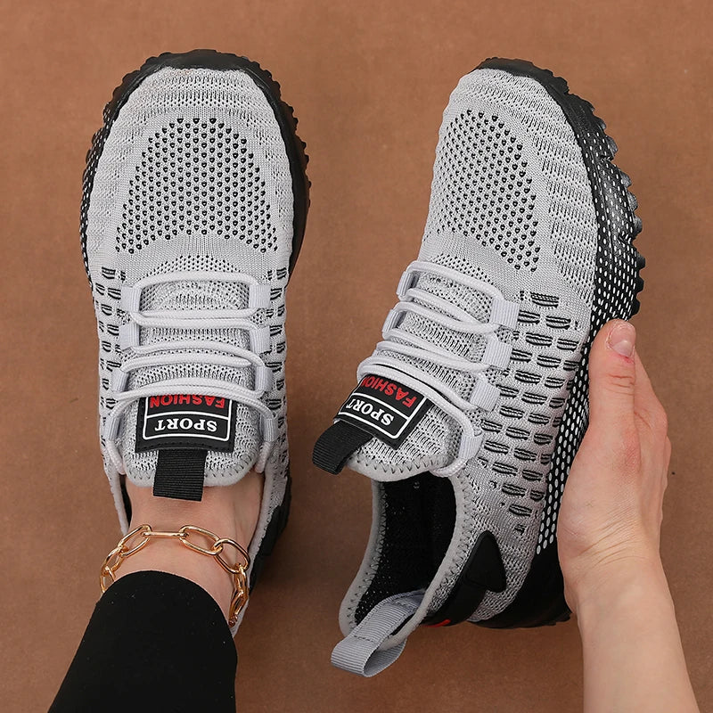 Women's Mesh Shoes Summer Hollow Mesh Shoes Fashionable Versatile Women's Sports Leisure Shoes Lightweight Running Sneakers